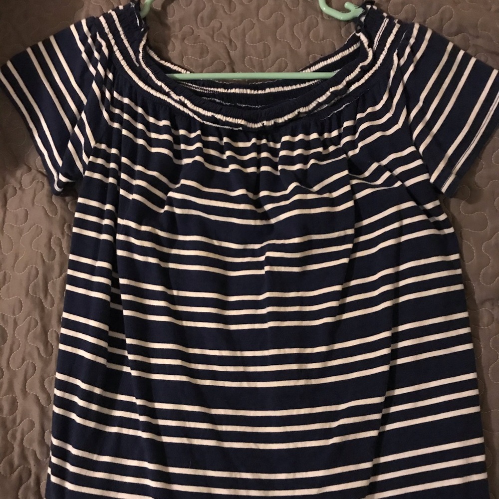 Blue and white blouse